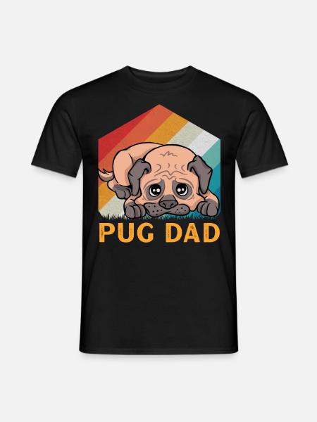 Pug Dad - Männer T-Shirt - Schwarz