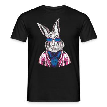 Bisexual Bi Pride Flag Rabbit - Männer T-Shirt - Schwarz - Vorne - AI Model Male 178 light (178cm)