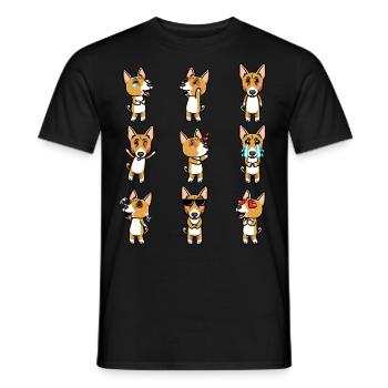 Émoticône de chien Basenji - T-shirt homme - noir - Devant - AI Model Male 178 light (178cm)