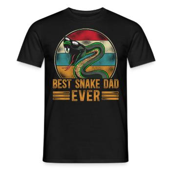 Snake Serpent Dad Father Retro - Men's T-Shirt - black - Front - AI Model Male 178 light (178cm)