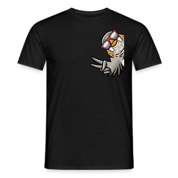 Oiseau de pinson zèbre de côté avec - T-shirt homme - noir - Devant - AI Model Male 178 light (178cm)