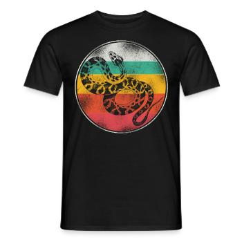 Snake Serpent Retro Vintage - Männer T-Shirt - Schwarz - Vorne - AI Model Male 178 light (178cm)