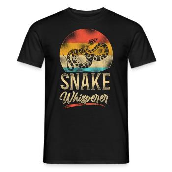 Snake Serpent Retro Vintage Snake - Männer T-Shirt - Schwarz - Vorne - AI Model Male 178 light (178cm)