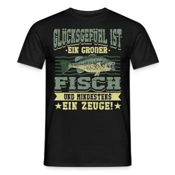 Glücksgefühl Ist Ein Großer Fisch Angeln - Männer T-Shirt - Schwarz - Vorne - AI Model Male 178 light (178cm)