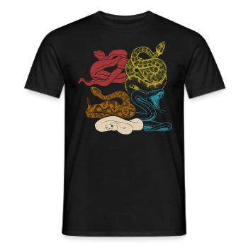 Snake Serpent Retro Vintage - Männer T-Shirt - Schwarz - Vorne - AI Model Male 178 light (178cm)