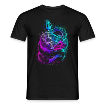 Snake Serpent Watercolor - Men's T-Shirt - black - Front - AI Model Male 178 light (178cm)