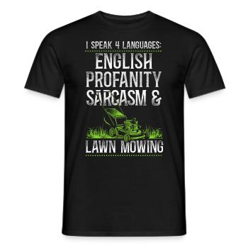 Lawn Mower Mowing Dad Father - Männer T-Shirt - Schwarz - Vorne - AI Model Male 178 light (178cm)