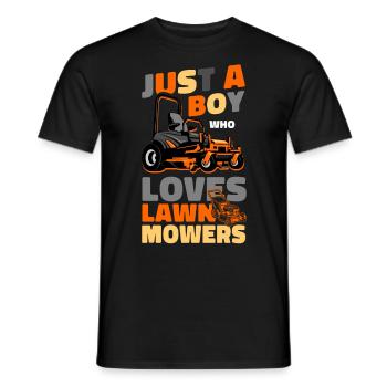 Lawn Mower Mowing Dad Father - Männer T-Shirt - Schwarz - Vorne - AI Model Male 178 light (178cm)