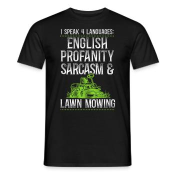Lawn Mower Mowing Dad Father - Männer T-Shirt - Schwarz - Vorne - AI Model Male 178 light (178cm)