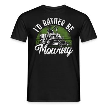 Lawn Mower Mowing Dad Father - Männer T-Shirt - Schwarz - Vorne - AI Model Male 178 light (178cm)