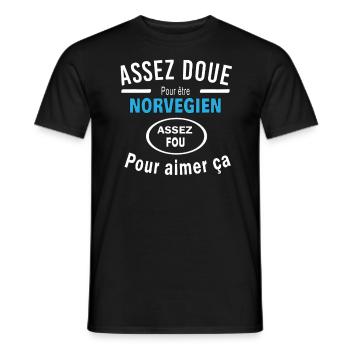 Assez doue pour etre NORVEGIEN - T-shirt homme - noir - Devant - AI Model Male 178 light (178cm)