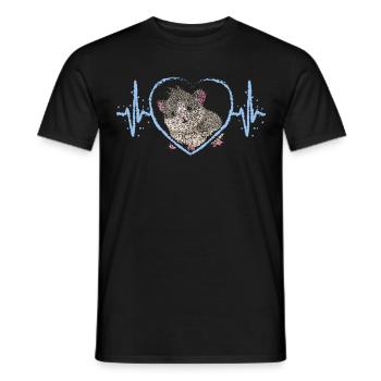 Guinea Pig Heartbeat Guinea Pig - Men's T-Shirt - black - Front - AI Model Male 178 light (178cm)