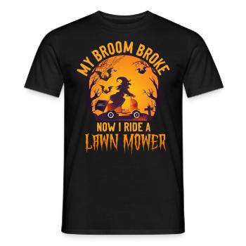 Lawn Mower Mowing Dad Father - Männer T-Shirt - Schwarz - Vorne - AI Model Male 178 light (178cm)