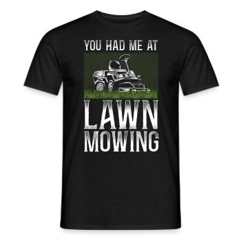 Lawn Mower Mowing Dad Father - Men's T-Shirt - black - Front - AI Model Male 178 light (178cm)