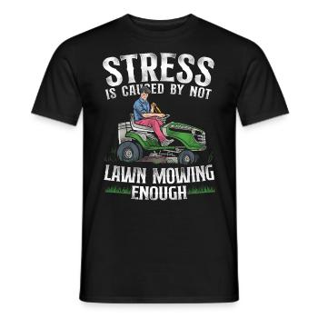 Lawn Mower Mowing Dad Father - Männer T-Shirt - Schwarz - Vorne - AI Model Male 178 light (178cm)