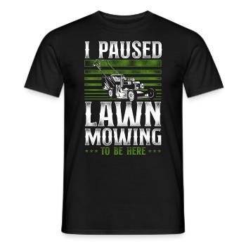 Lawn Mower Mowing Dad Father - Männer T-Shirt - Schwarz - Vorne - AI Model Male 178 light (178cm)