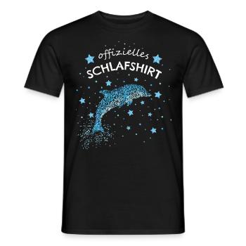 Offizielles Schlafshirt Delfin Delfine - Männer T-Shirt - Schwarz - Vorne - AI Model Male 178 light (178cm)