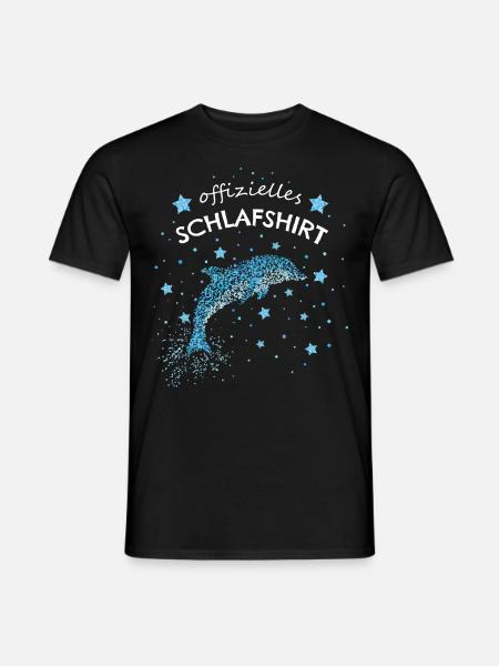 Offizielles Schlafshirt Delfin Delfine - Männer T-Shirt - Schwarz