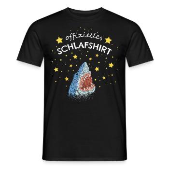 Offizielles Schlafshirt Weisser Hai Haie - Männer T-Shirt - Schwarz - Vorne - AI Model Male 178 light (178cm)