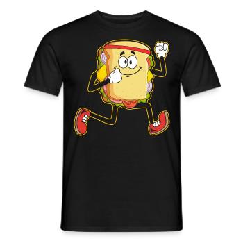 Sandwich Stirnband Lauband Fitness Läufer Laufen - Männer T-Shirt - Schwarz - Vorne - AI Model Male 178 light (178cm)
