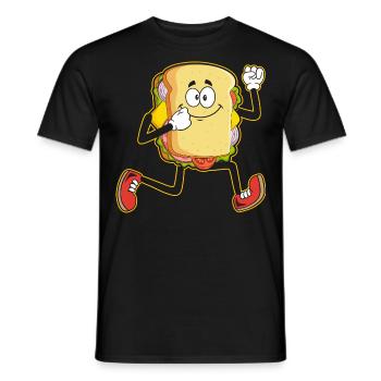 Sandwich Cardio Bodybuilding Fitness Tapis roulant - T-shirt homme - noir - Devant - AI Model Male 178 light (178cm)