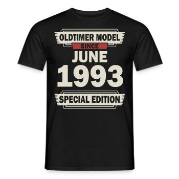 29ème anniversaire Juin né 1993 Idée cadeau - T-shirt homme - noir - Devant - AI Model Male 178 light (178cm)
