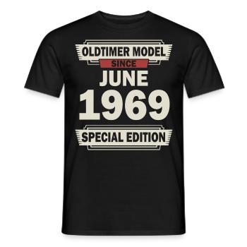 53ème anniversaire Juin né 1969 Idée cadeau - T-shirt homme - noir - Devant - AI Model Male 178 light (178cm)