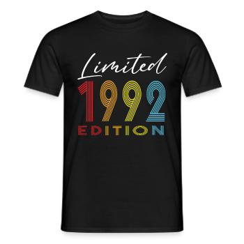 Édition limitée 1992 - T-shirt homme - noir - Devant - AI Model Male 178 light (178cm)