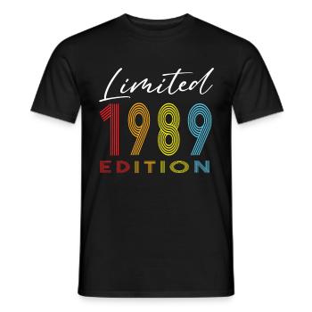 Édition limitée 1989 - T-shirt homme - noir - Devant - AI Model Male 178 light (178cm)