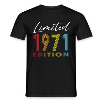 Édition limitée 1971 - T-shirt homme - noir - Devant - AI Model Male 178 light (178cm)