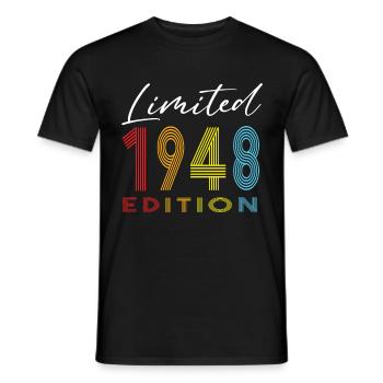 Édition limitée 1948 - T-shirt homme - noir - Devant - AI Model Male 178 light (178cm)