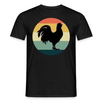 Hühnerliebhaber Geflügelzüchter Farming Vintage Retro - Männer T-Shirt - Schwarz - Vorne - AI Model Male 178 light (178cm)