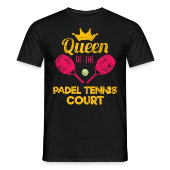 Padel Paddle Tennis Sport Queen Heart I Gift - Men's T-Shirt - black - Front - AI Model Male 178 light (178cm)