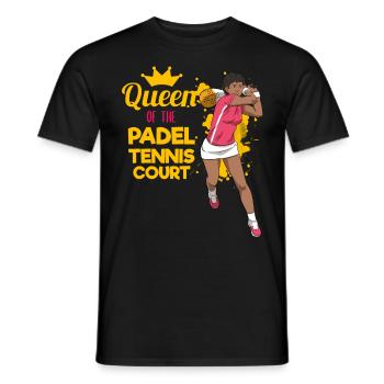Padel Paddle Tennis Sport Queen Heart I Cadeau - T-shirt homme - noir - Devant - AI Model Male 178 light (178cm)
