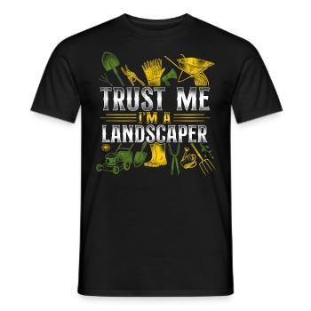 Landscaper Landscaping Landscape - Men's T-Shirt - black - Front - AI Model Male 178 light (178cm)