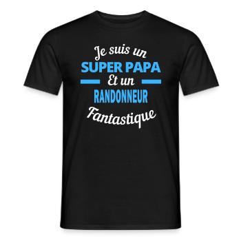 SUPER PAPA Fantastique RANDONNEUR - T-shirt homme - noir - Devant - AI Model Male 178 light (178cm)