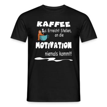 Lustiger Kaffee Faultier Spruch für die Arbeit - Männer T-Shirt - Schwarz - Vorne - AI Model Male 178 light (178cm)