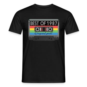 Best Of 1987 Vintage Kassette Retro Geburtstag - Männer T-Shirt - Schwarz - Vorne - AI Model Male 178 light (178cm)