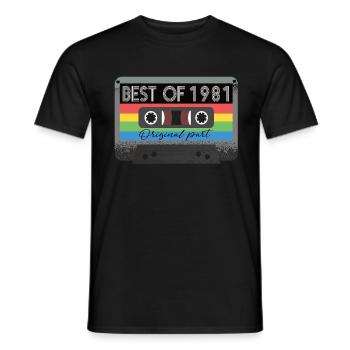 Best Of 1981 Vintage Cassette Retro Anniversaire - T-shirt homme - noir - Devant - AI Model Male 178 light (178cm)