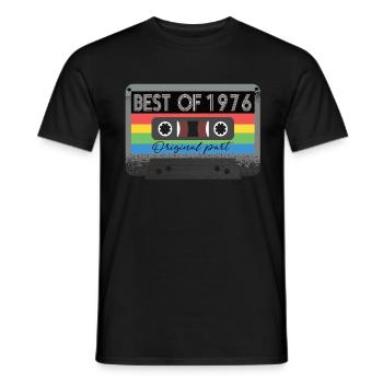 Best Of 1976 Vintage Cassette Retro Birthday - Men's T-Shirt - black - Front - AI Model Male 178 light (178cm)