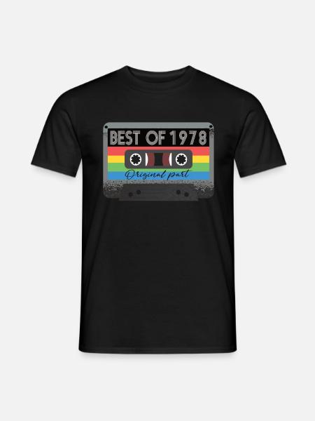 Best Of 1978 Vintage Cassette Retro Anniversaire - T-shirt homme - noir
