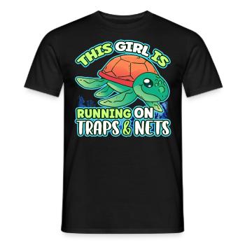 This Girl Is Running On Traps & Nets Future - Men's T-Shirt - black - Front - AI Model Male 178 light (178cm)