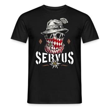 Servus Trachten T-Shirt Herren Trachtenshirt - Männer T-Shirt - Schwarz - Vorne - AI Model Male 178 light (178cm)