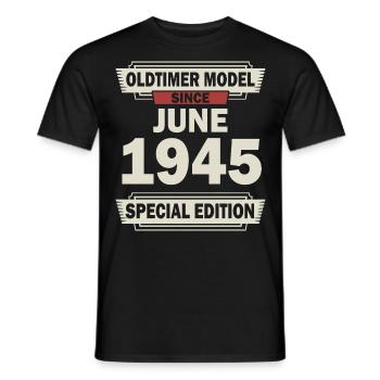 77. Geburtstag Juni Jahrgang 1945 Geschenkidee - Männer T-Shirt - Schwarz - Vorne - AI Model Male 178 light (178cm)