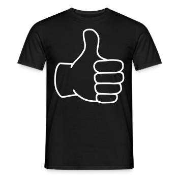 Emoji pouce levé croquis blanc - T-shirt homme - noir - Devant - AI Model Male 178 light (178cm)