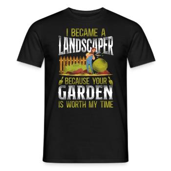 Paysagiste Aménagement Paysager - T-shirt homme - noir - Devant - AI Model Male 178 light (178cm)