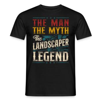 Landscaper Landscaping Landscape - Men's T-Shirt - black - Front - AI Model Male 178 light (178cm)