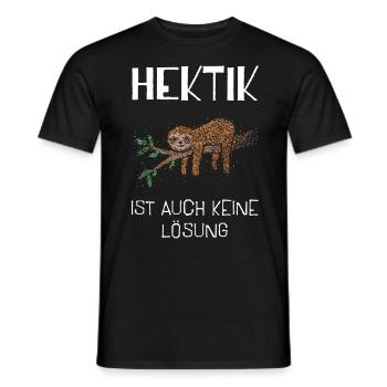 Hektik Ist Auch Keine Lösung Faultier - Männer T-Shirt - Schwarz - Vorne - AI Model Male 178 light (178cm)