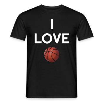 I love Basketball Verein Fan Training - Men's T-Shirt - black - Front - AI Model Male 178 light (178cm)