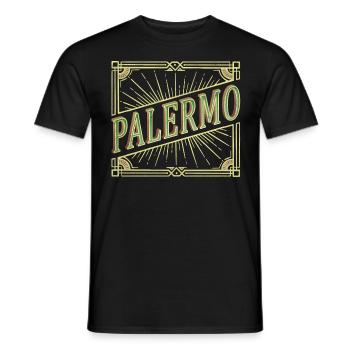 Palermo Italy City Font Vintage Retro Antique - Men's T-Shirt - black - Front - AI Model Male 178 light (178cm)